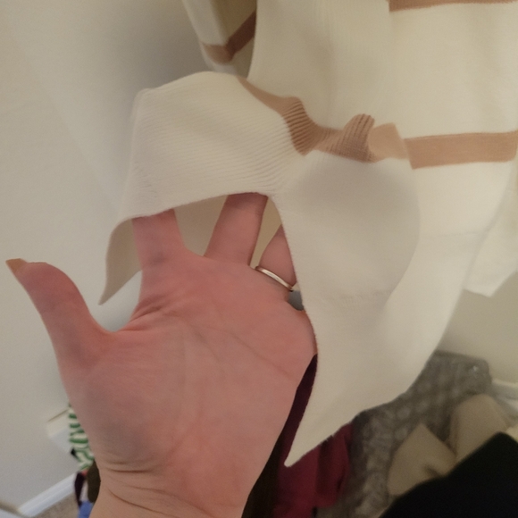 PINK LILY white striped sweater size xl - Picture 2 of 5